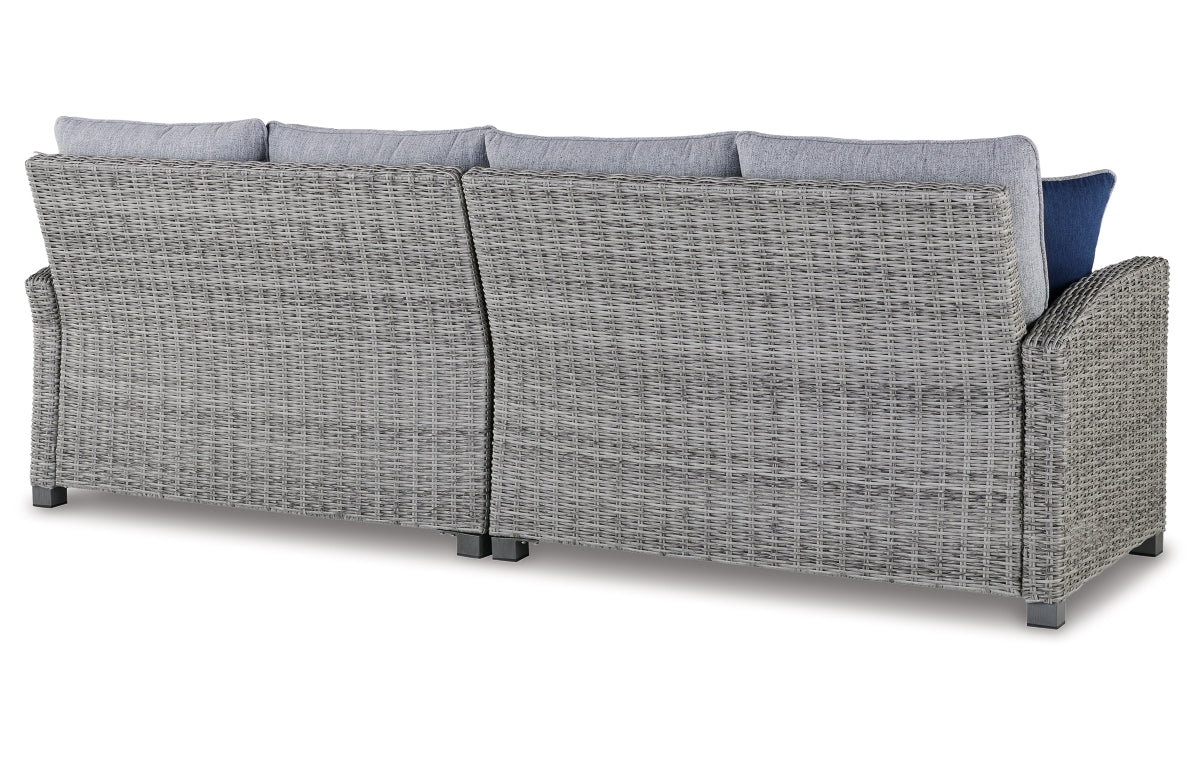 Naples Beach Outdoor Right and Left-arm Facing Loveseat with Cushion (Set of 2)