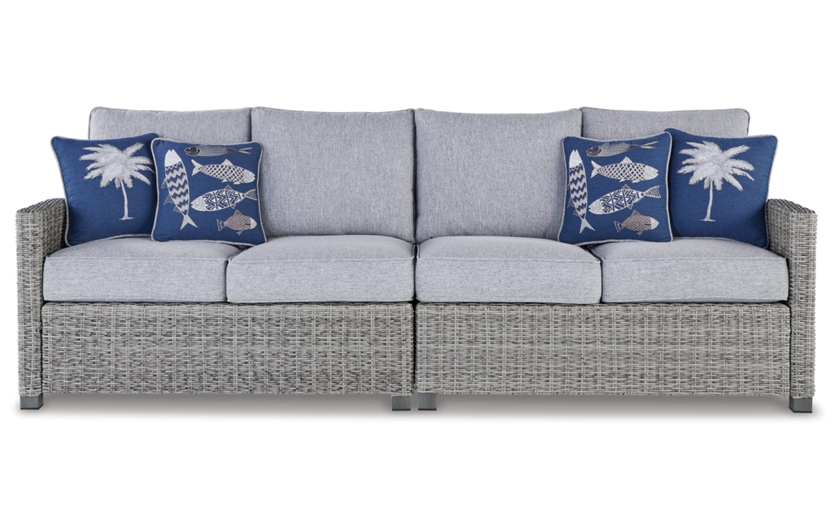 Naples Beach Outdoor Right and Left-arm Facing Loveseat with Cushion (Set of 2)