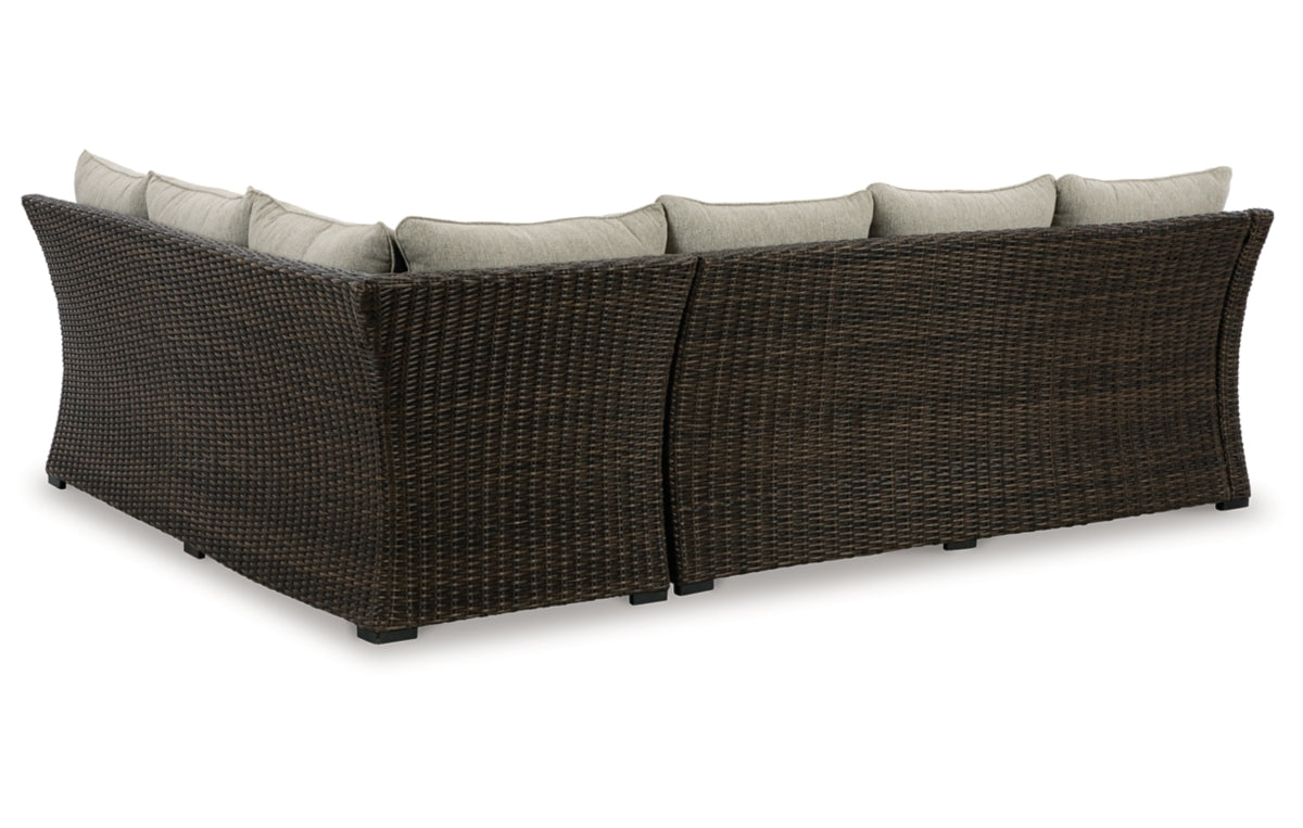 Brook Ranch Outdoor Sofa Sectional/Bench with Cushion (Set of 3)
