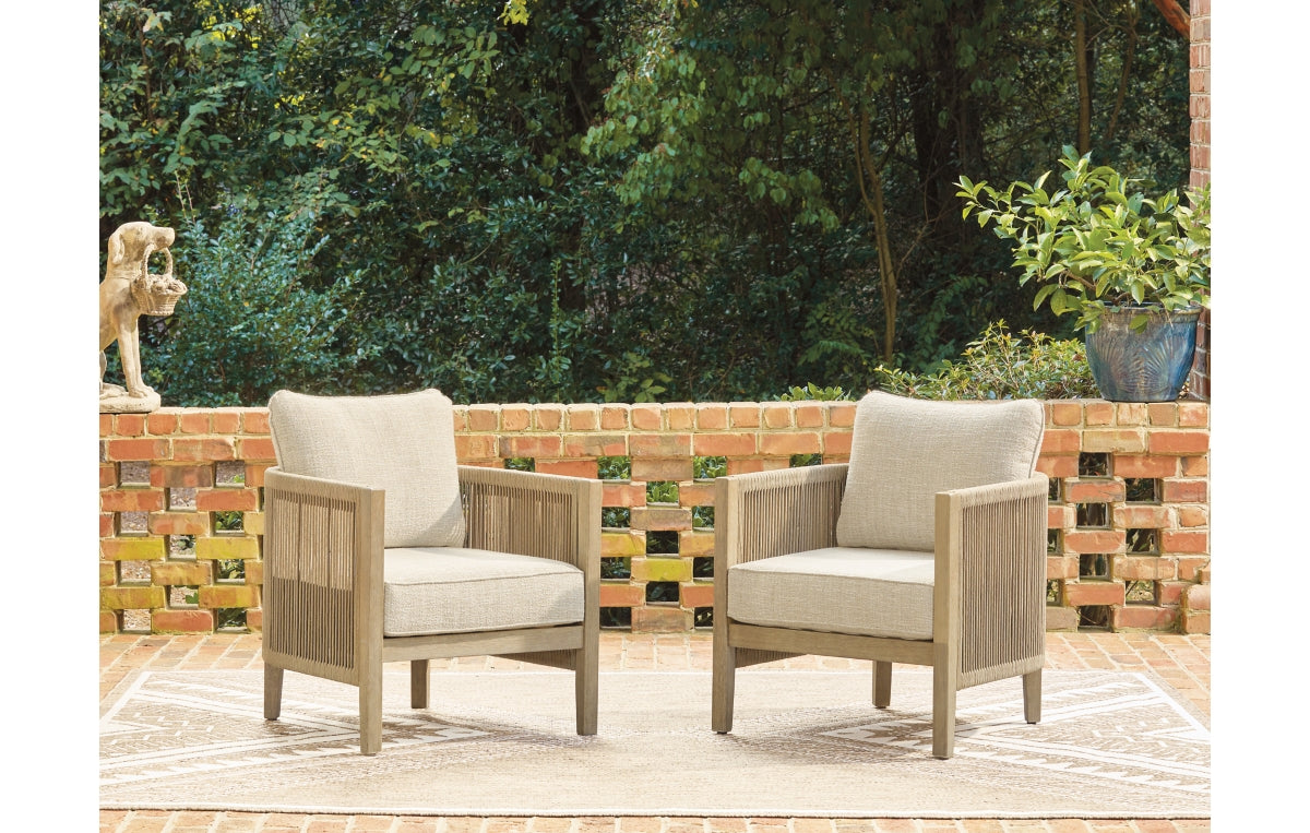 Spooners Cove Outdoor Lounge Chair with Cushion (Set of 2)