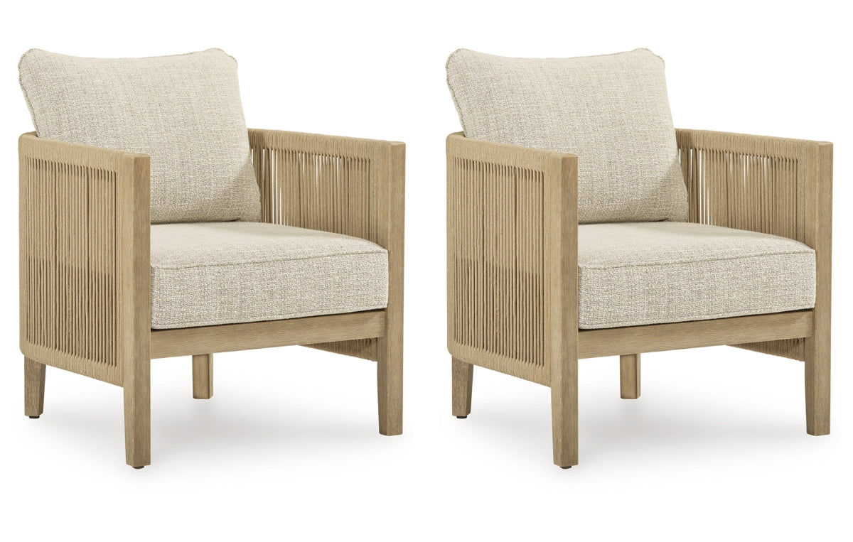 Spooners Cove Outdoor Lounge Chair with Cushion (Set of 2)