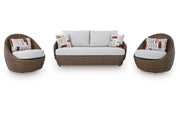 Double Point Outdoor Loveseat/2 Swivel Chairs (Set of 3)