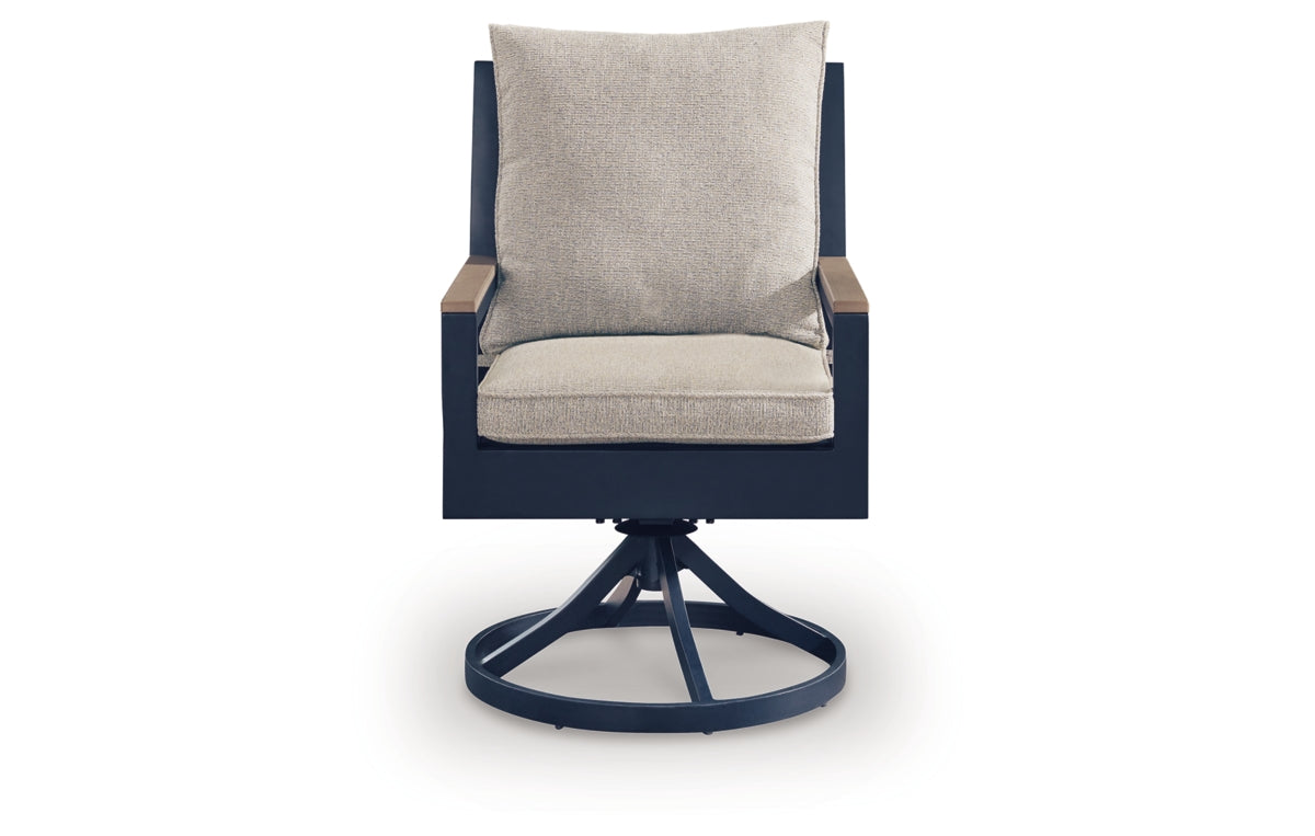 East Beach Outdoor Swivel Chair with Cushion (Set of 2)