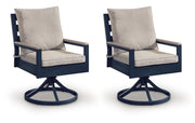 East Beach Outdoor Swivel Chair with Cushion (Set of 2)