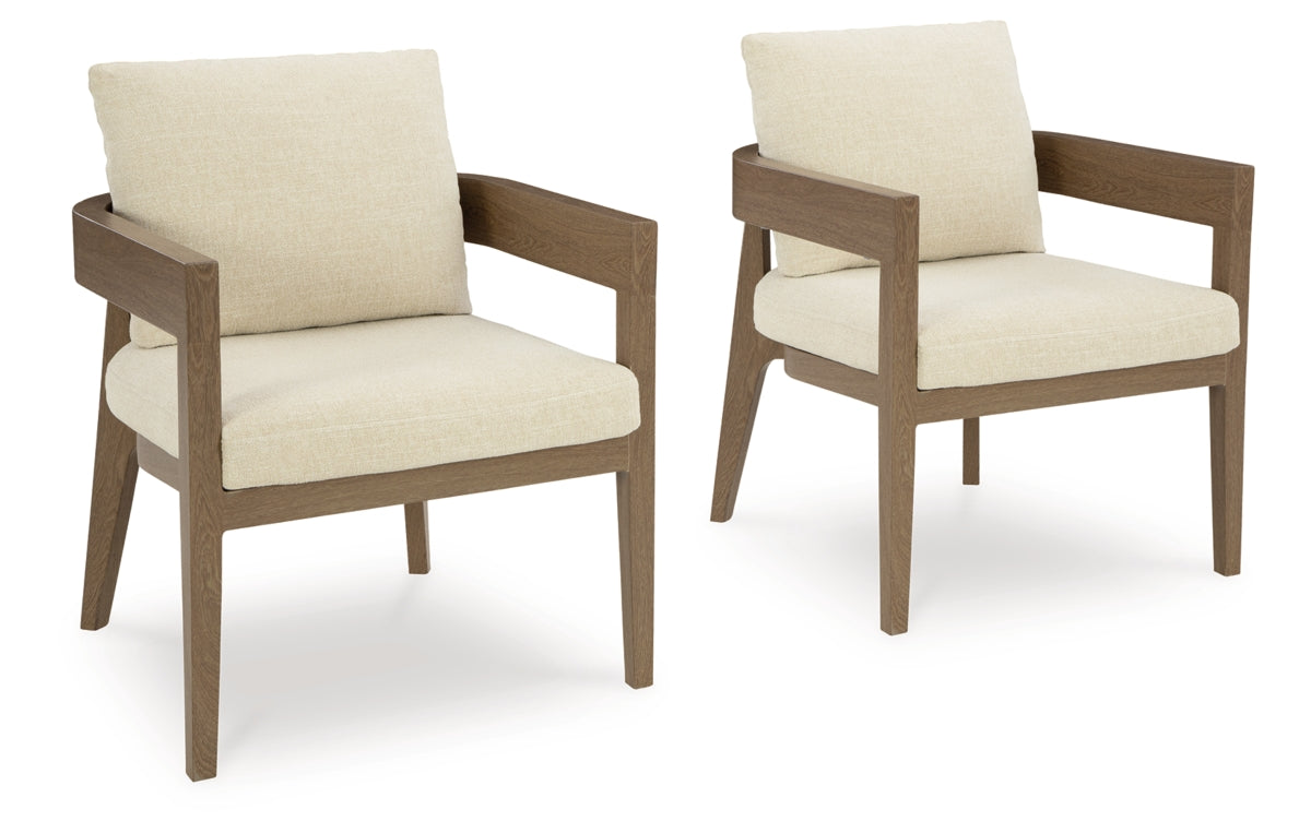 Serene Bay Outdoor Dining Arm Chair with Cushion (Set of 2)