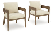 Serene Bay Outdoor Dining Arm Chair with Cushion (Set of 2)