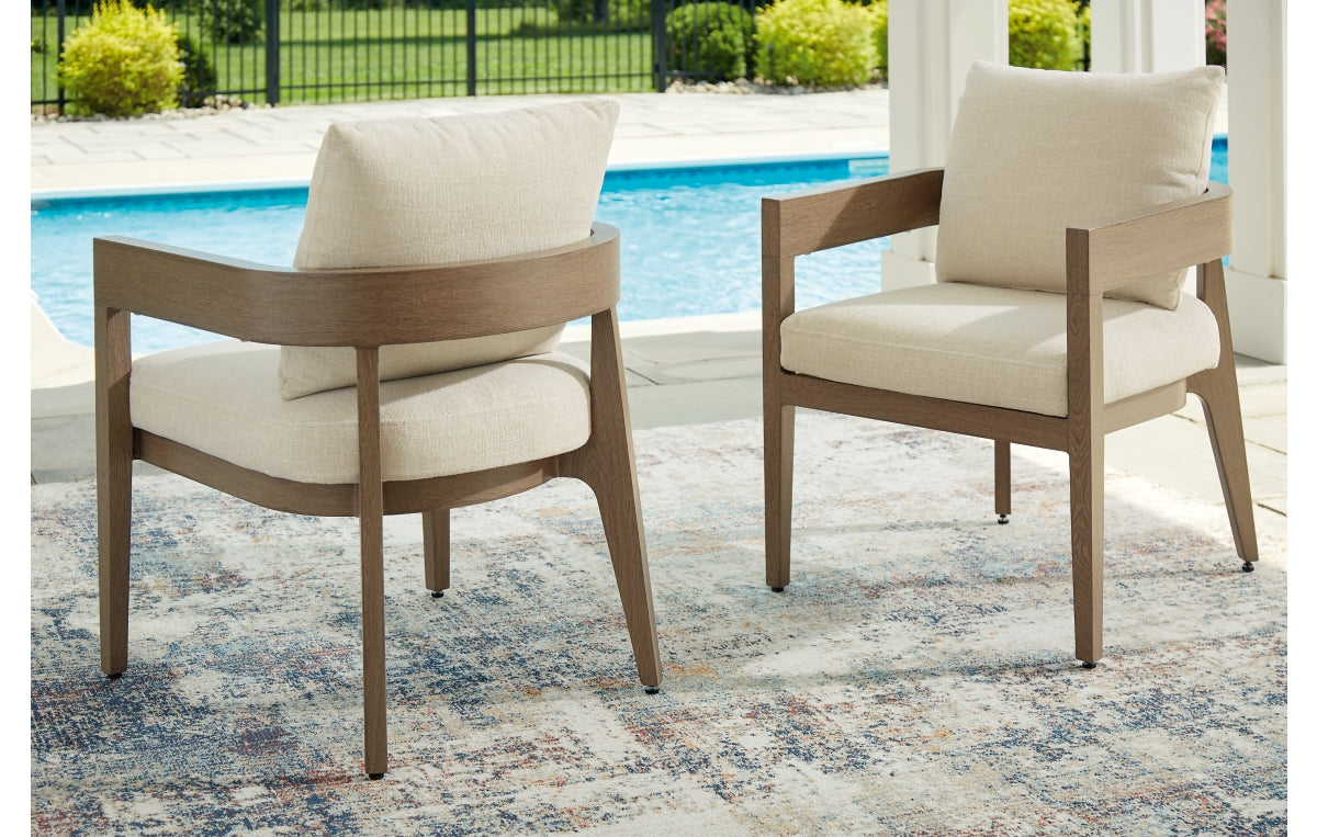 Serene Bay Outdoor Dining Arm Chair with Cushion (Set of 2)