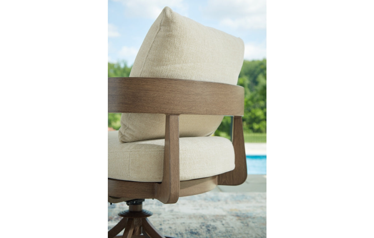 Serene Bay Outdoor Swivel Dining Chair with Cushion (Set of 2)