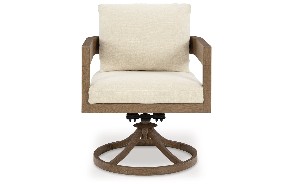 Serene Bay Outdoor Swivel Dining Chair with Cushion (Set of 2)