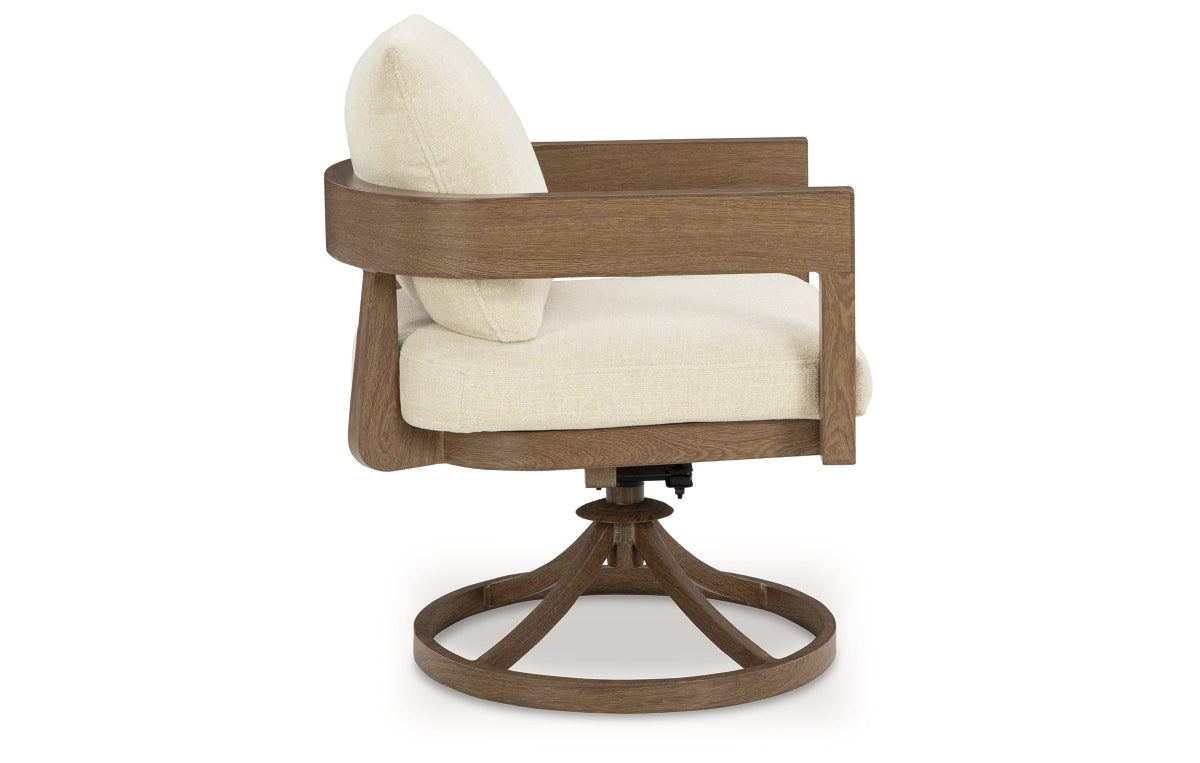 Serene Bay Outdoor Swivel Dining Chair with Cushion (Set of 2)