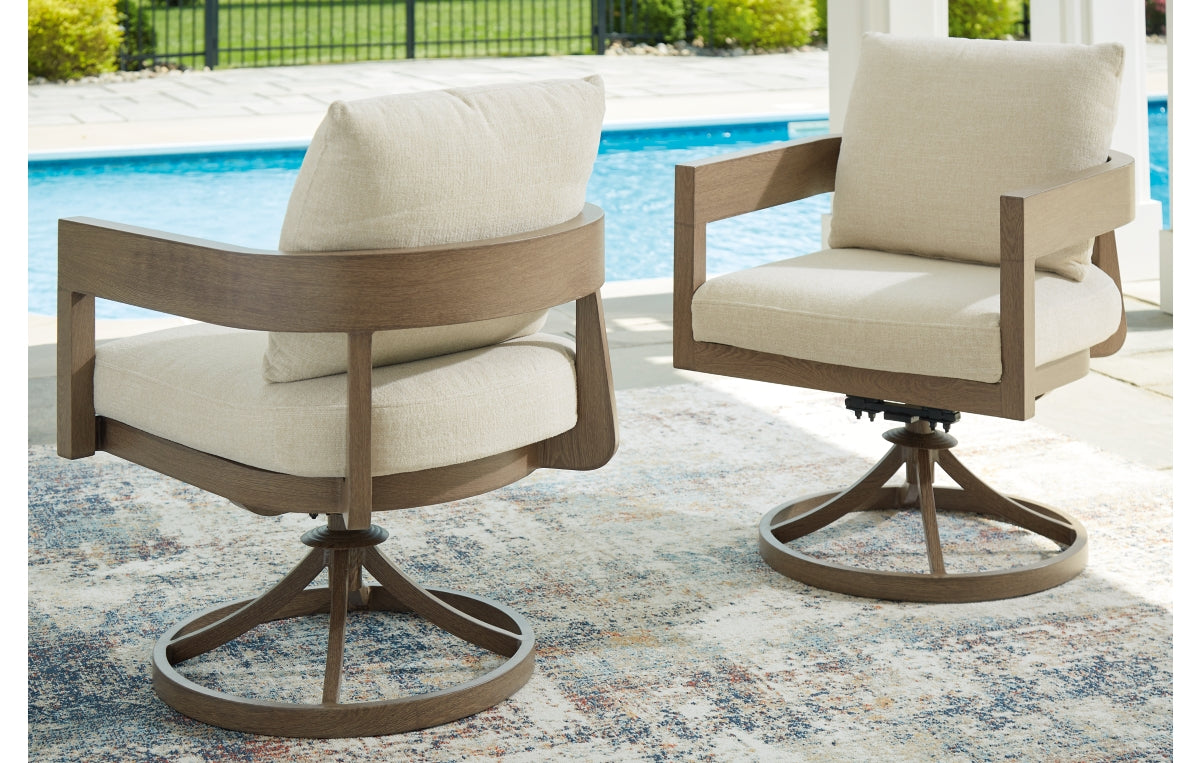 Serene Bay Outdoor Swivel Dining Chair with Cushion (Set of 2)