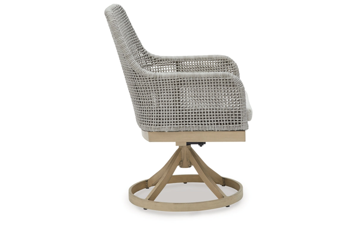 Seton Creek Outdoor Swivel Dining Chair (Set of 2)