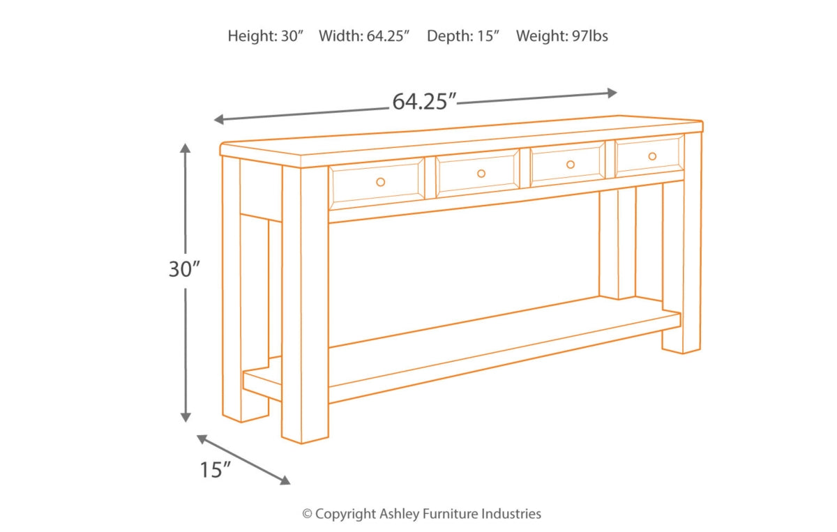 Gavelston Sofa/Console Table