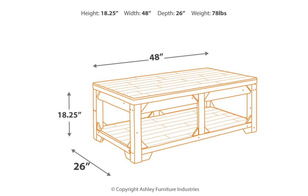Fregine Coffee Table with Lift Top