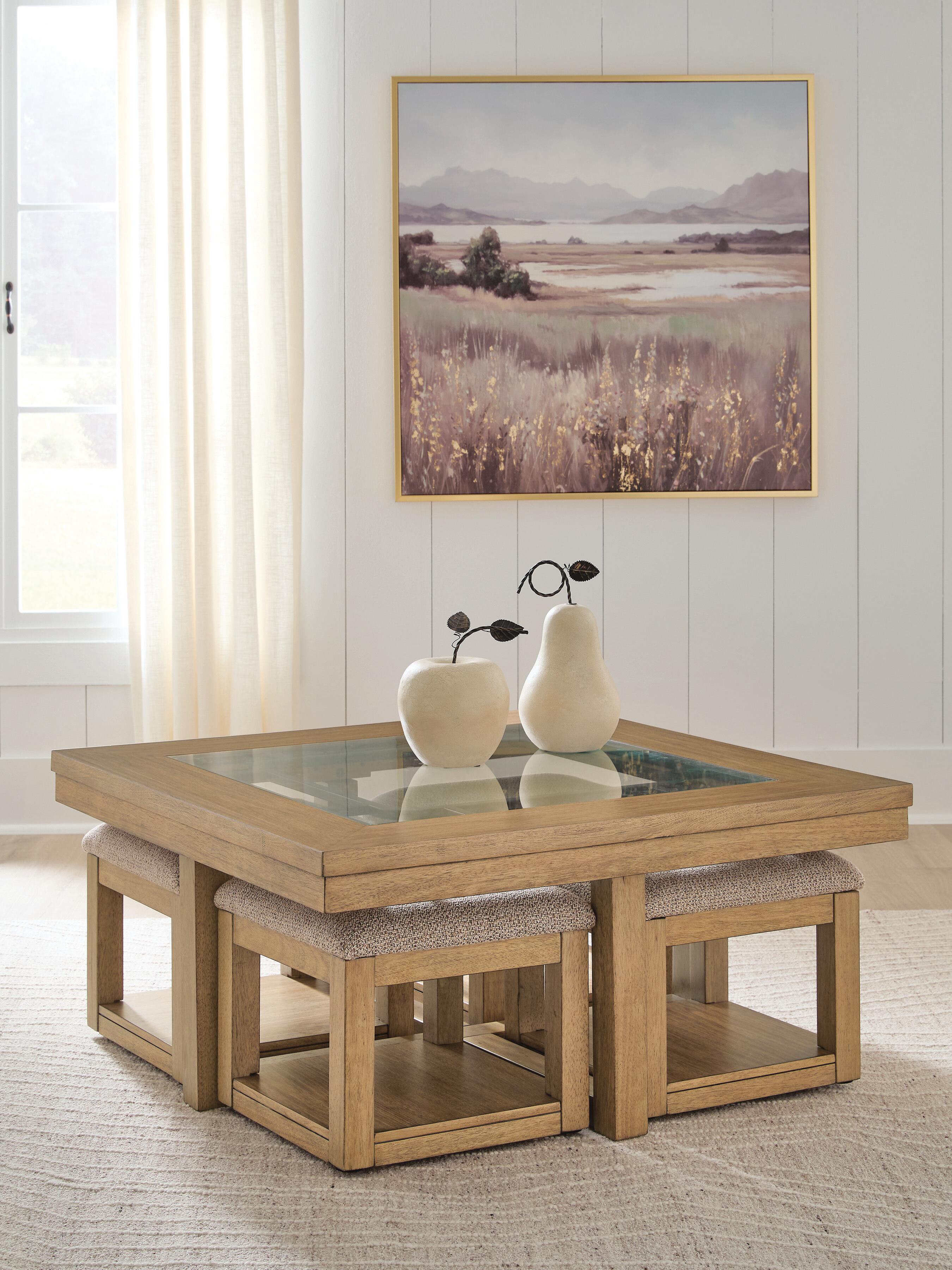 Wittenmyer Coffee Table with 4 Stools (Set of 5)