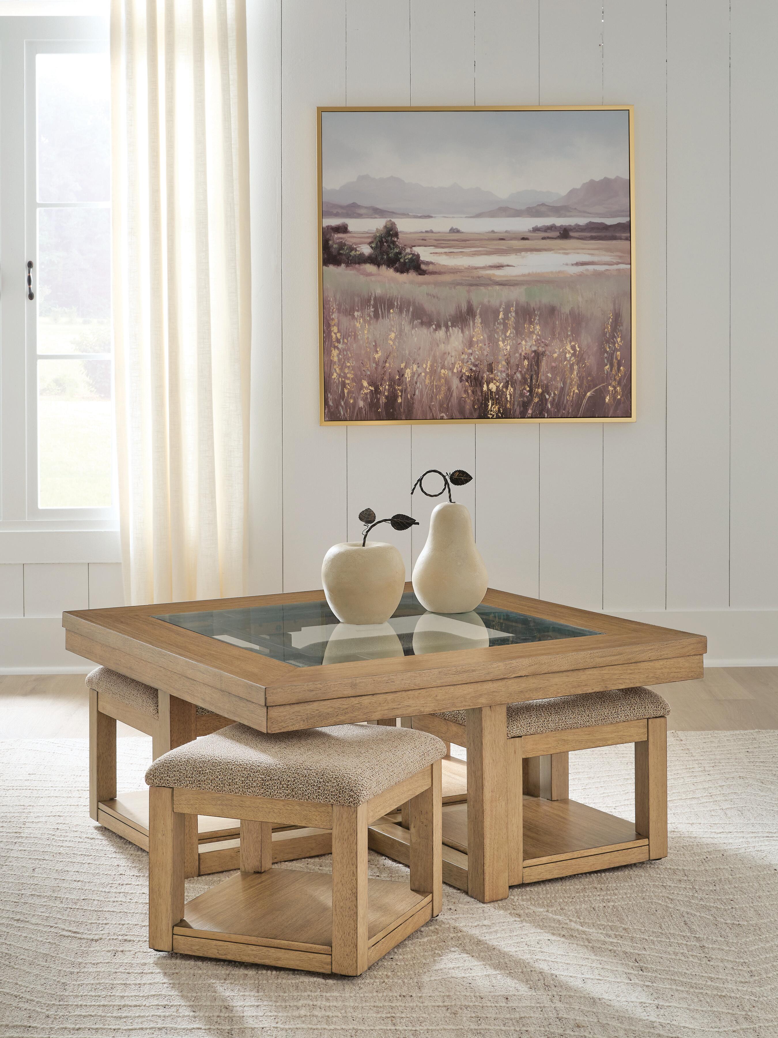 Wittenmyer Coffee Table with 4 Stools (Set of 5)