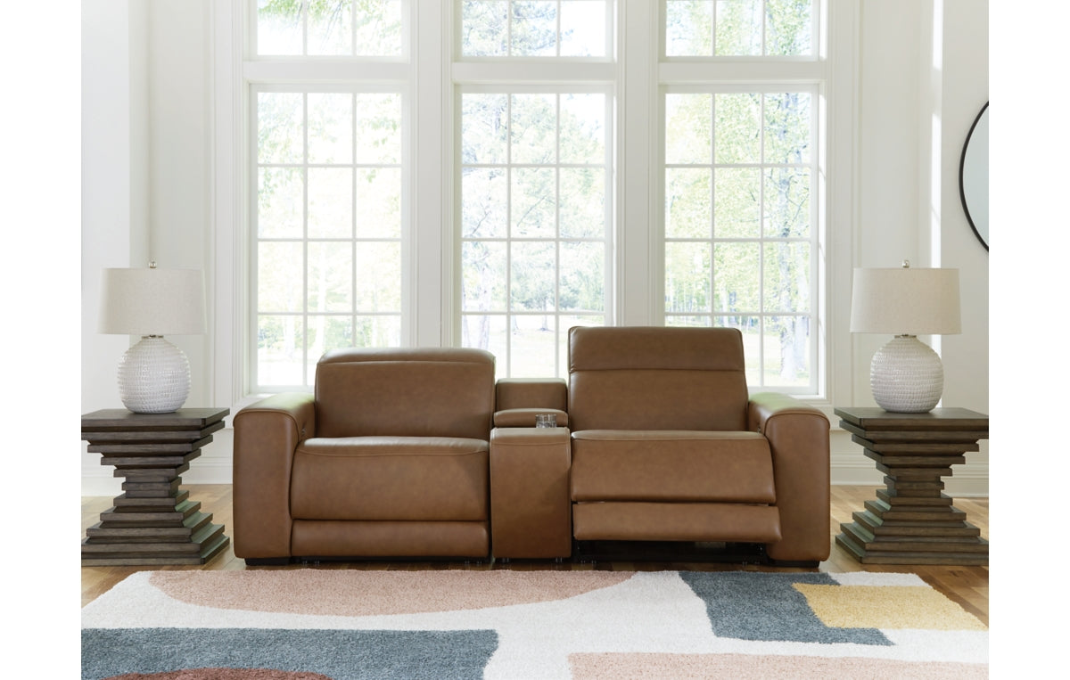 Magic Man 2-Piece Power Reclining Sectional Loveseat with Console