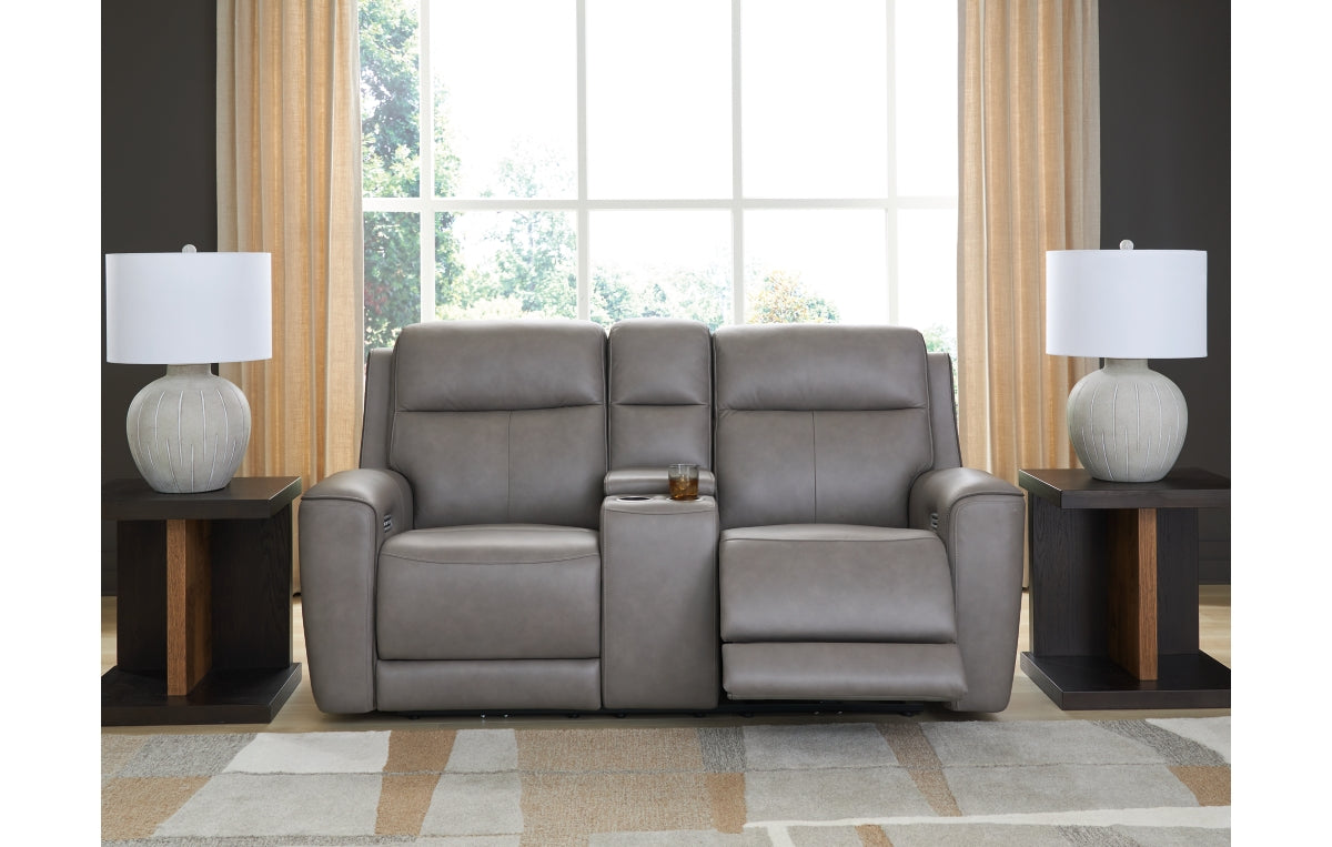 5Z-Comfort Power Reclining Loveseat with Console
