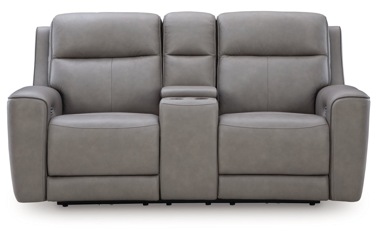 5Z-Comfort Power Reclining Loveseat with Console
