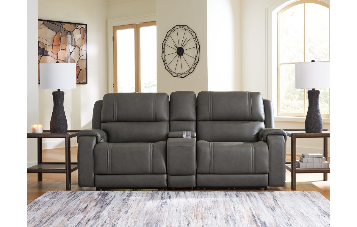 5Z - Pittson 3-Piece Power Reclining Sectional Loveseat with Console