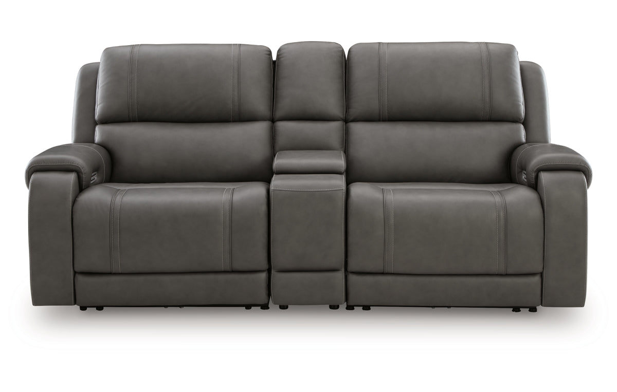 5Z - Pittson 3-Piece Power Reclining Sectional Loveseat with Console
