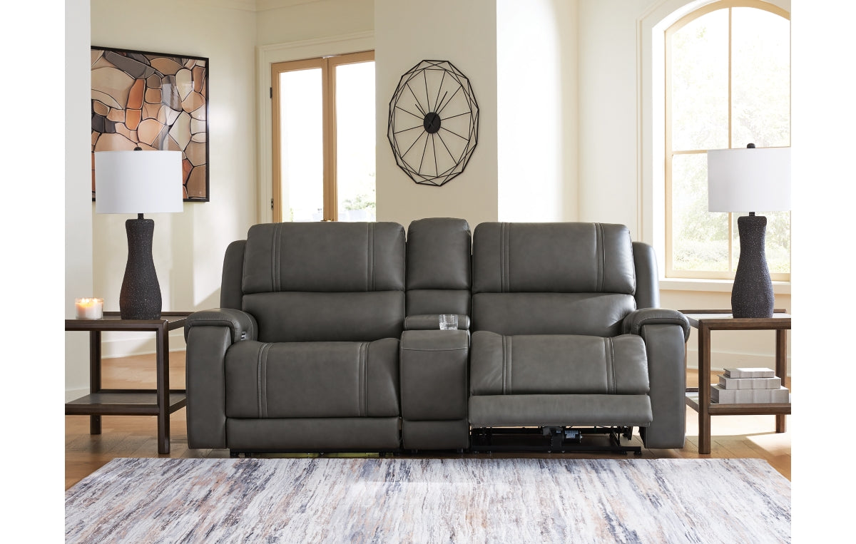 5Z - Pittson 3-Piece Power Reclining Sectional Loveseat with Console