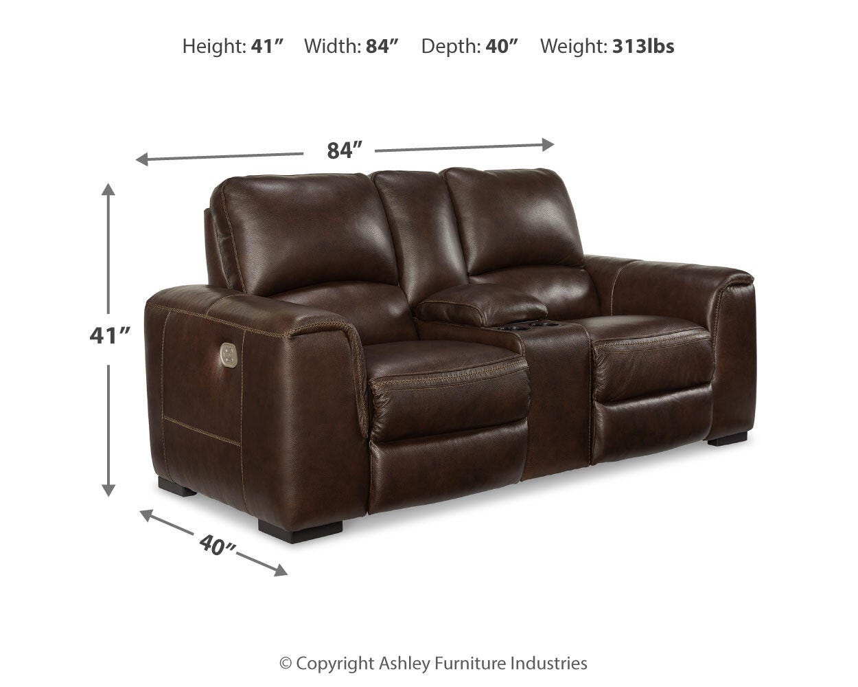 Alessandro Power Reclining Loveseat with Console
