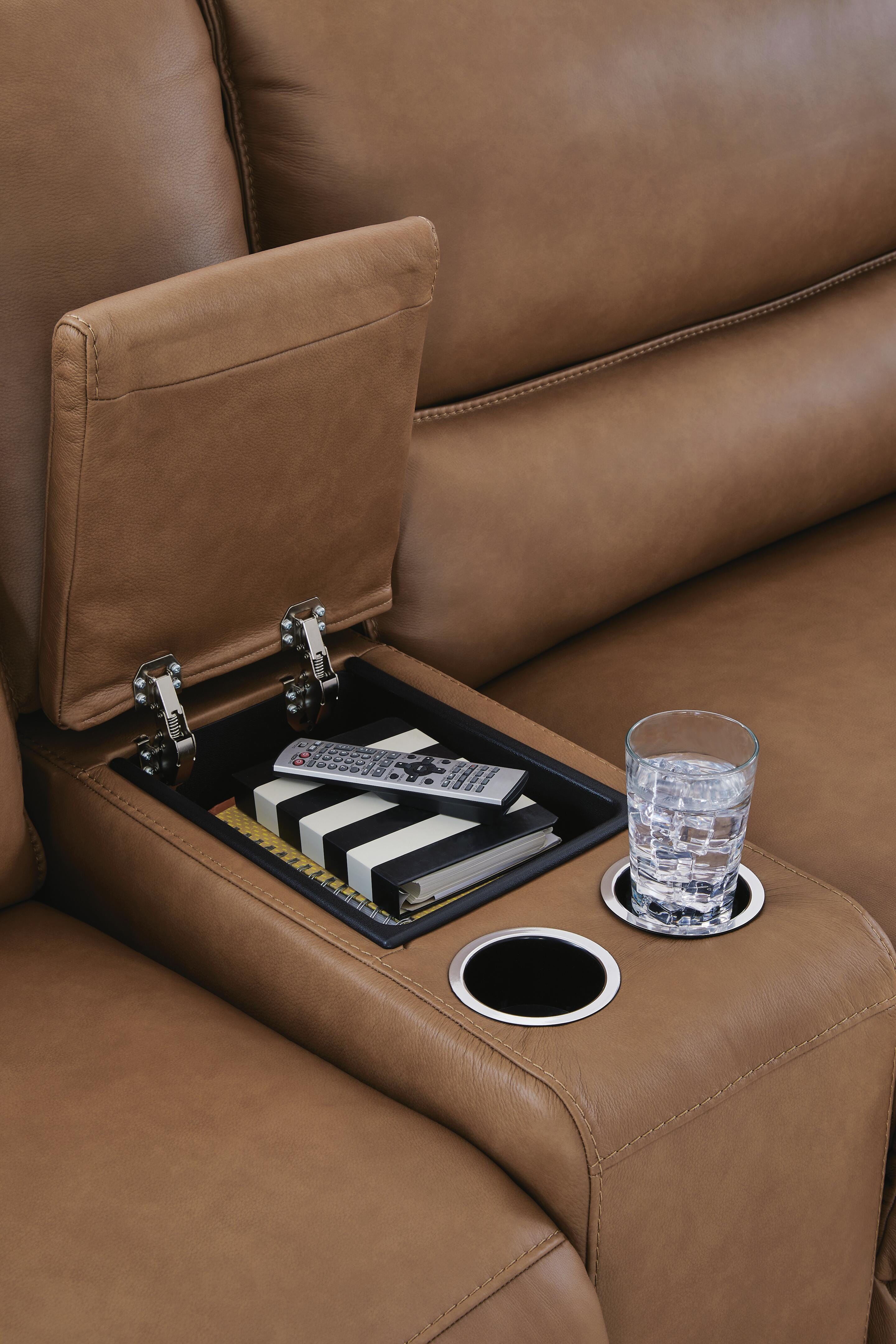 DeepWakes 4-Piece Reclining Sectional with Chaise and Storage Console