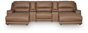 DeepWakes 5-Piece Reclining Sectional with Double Chaise and Storage Consoles