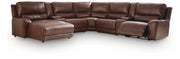 DeepWakes 7-Piece Reclining Sectional with Chaise and Storage Consoles