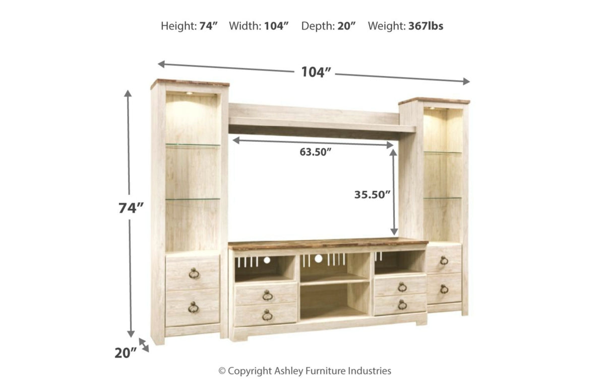 Willowton 4-Piece Entertainment Center
