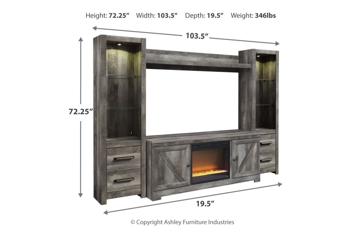 Wynnlow 4-Piece Entertainment Center with Electric Fireplace