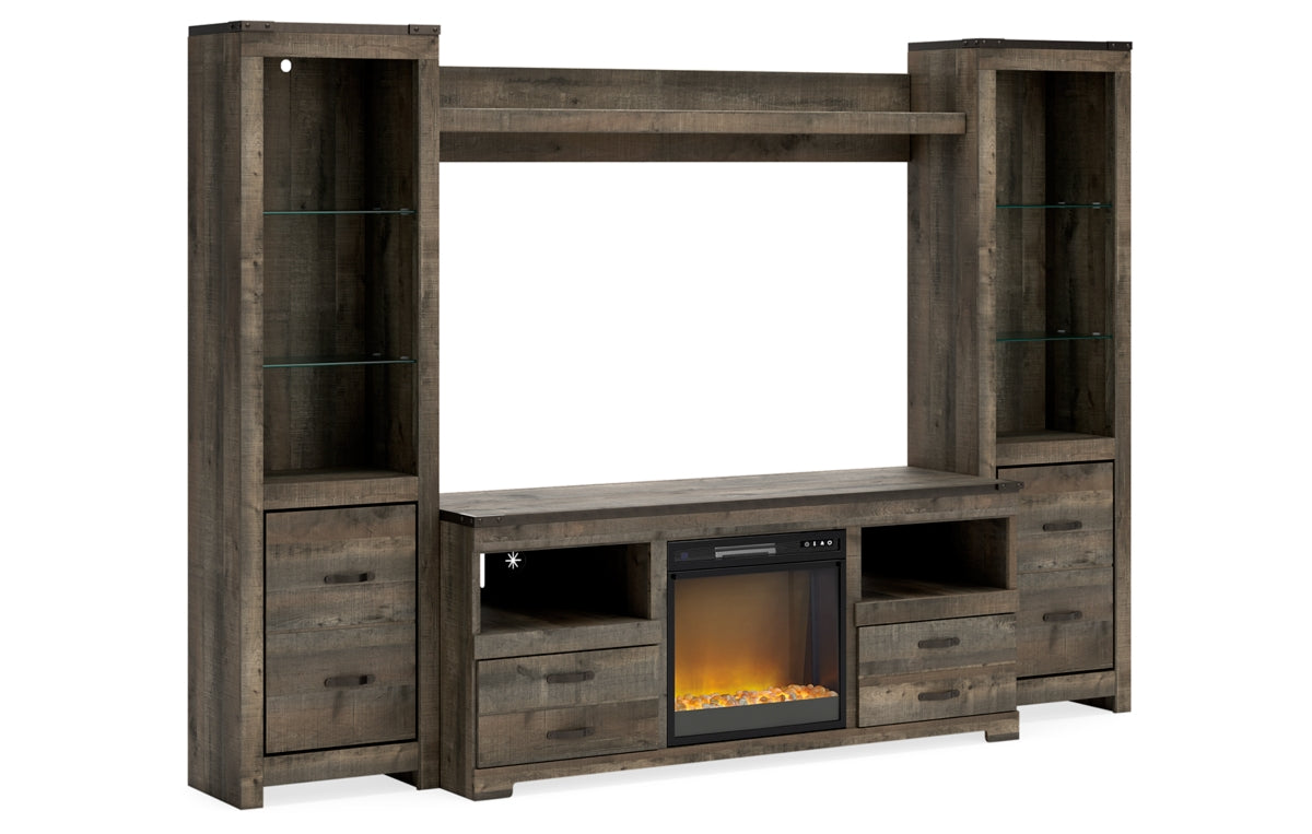 Trinell 4-Piece Entertainment Center with Electric Fireplace
