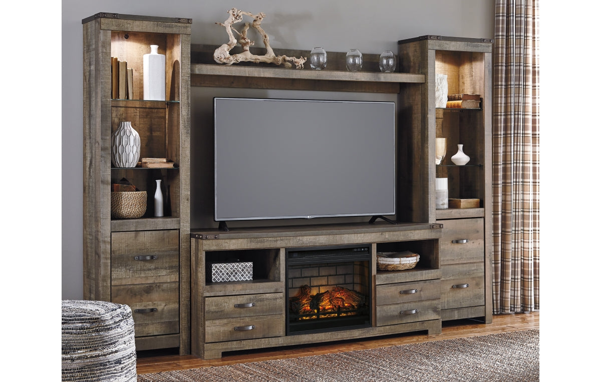 Trinell 4-Piece Entertainment Center with Electric Fireplace