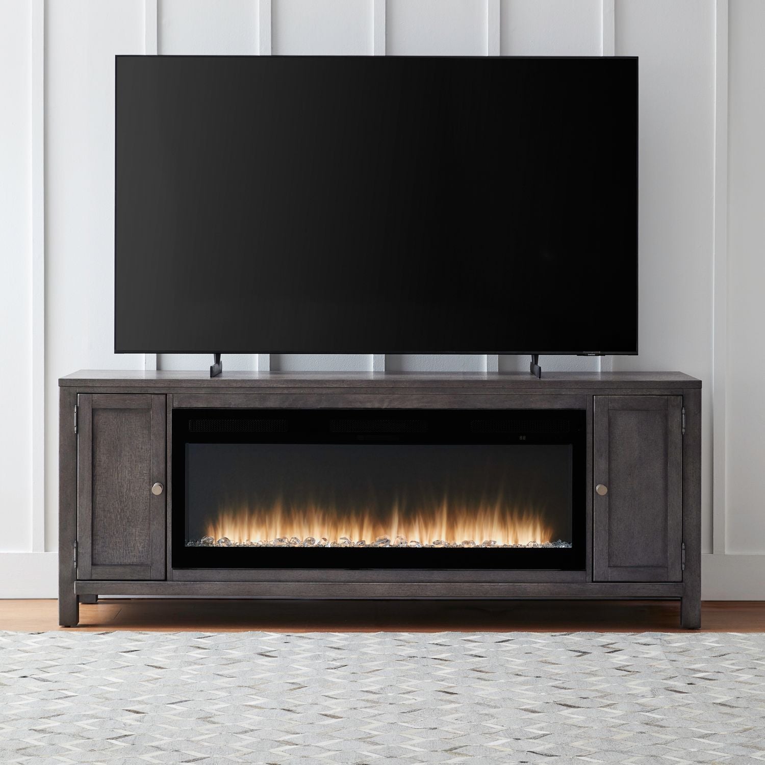 Fireplace TV Consoles 406 78 Inch Console with Fire Fireplace TV Stand