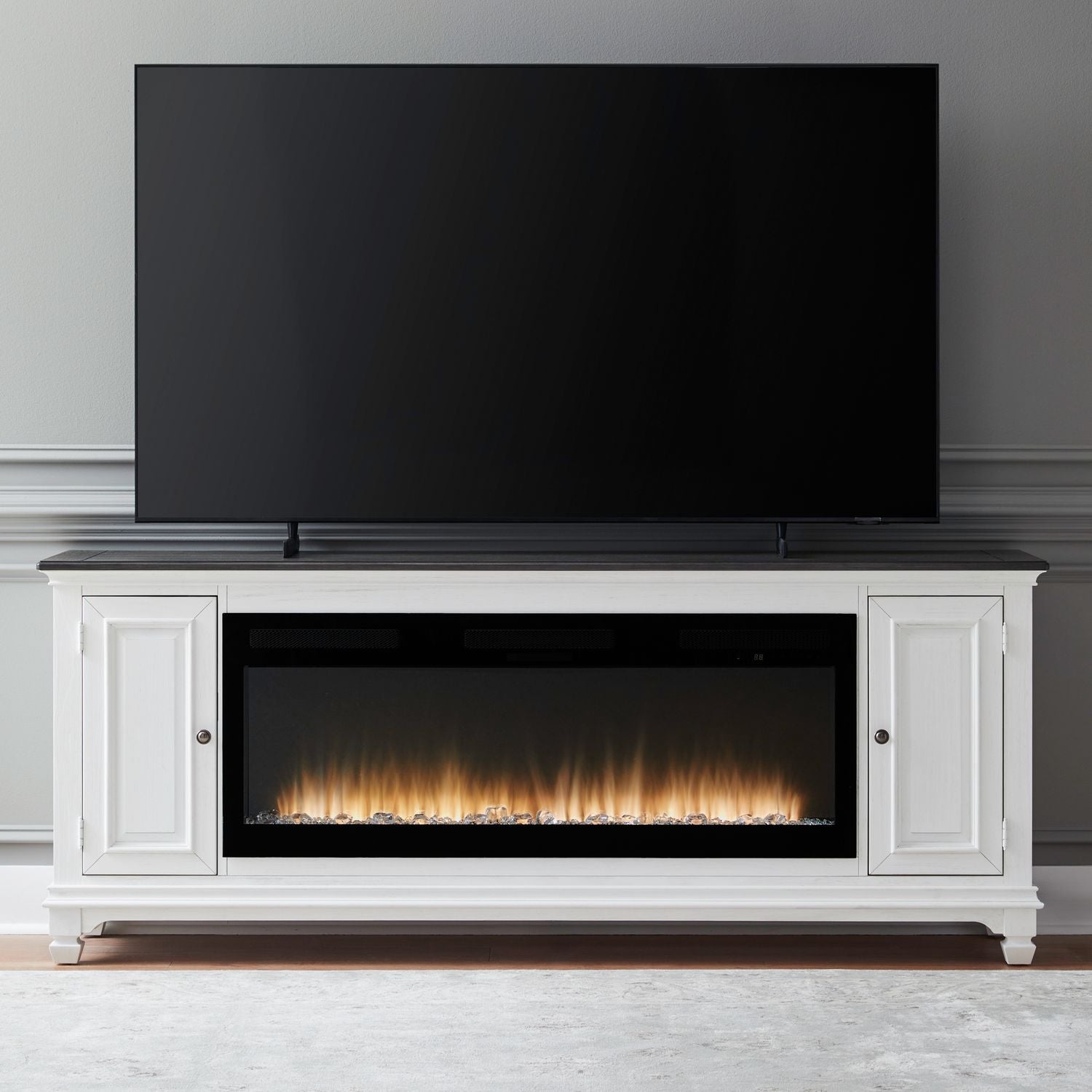 Fireplace TV Consoles 417 80 Inch Console with Fire Fireplace TV Stand