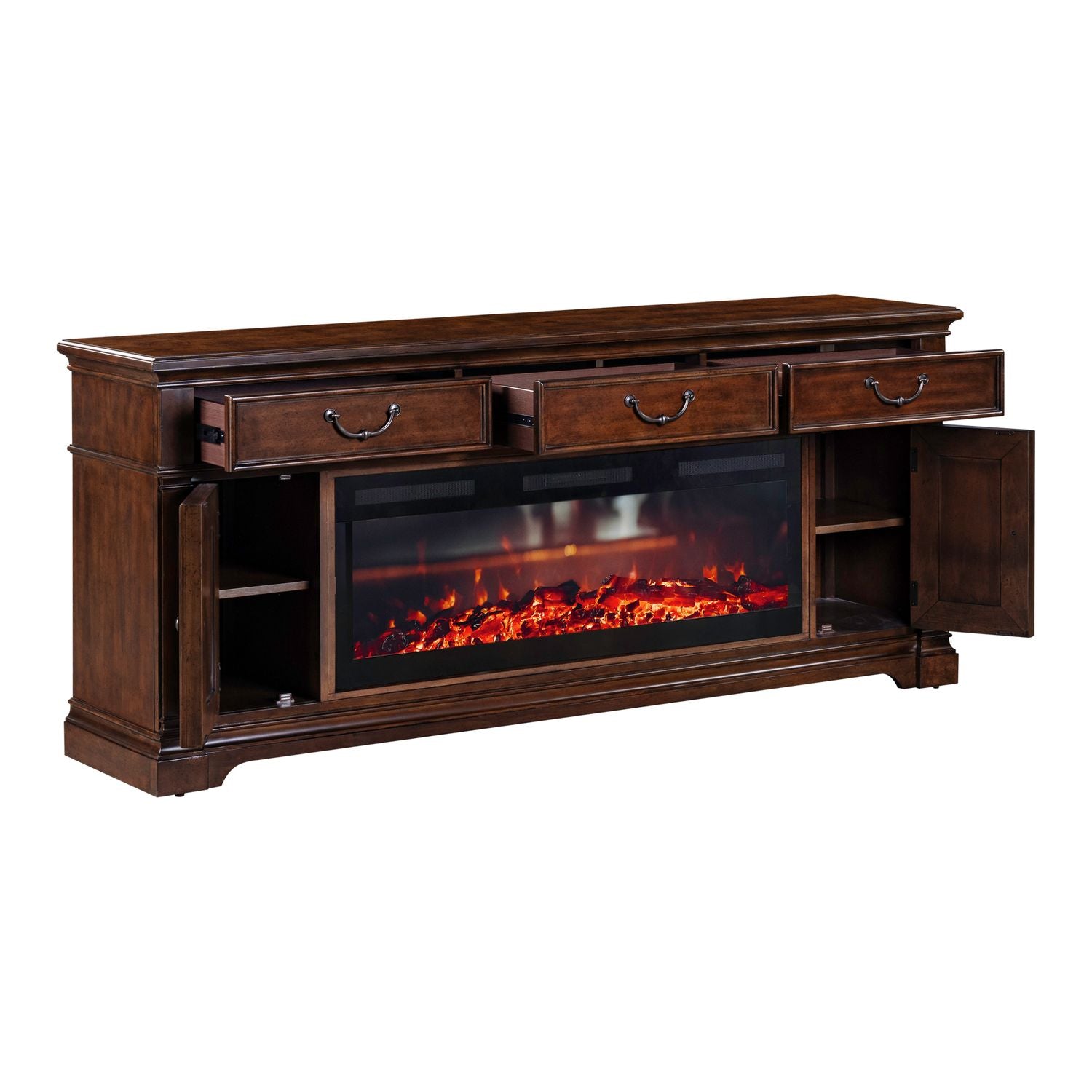 Fireplace TV Consoles 512 84 Inch Console with Fire Fireplace TV Stand