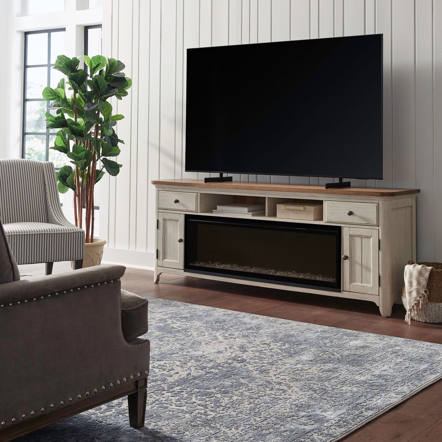 Fireplace TV Consoles 652 79 Inch Console with Fire