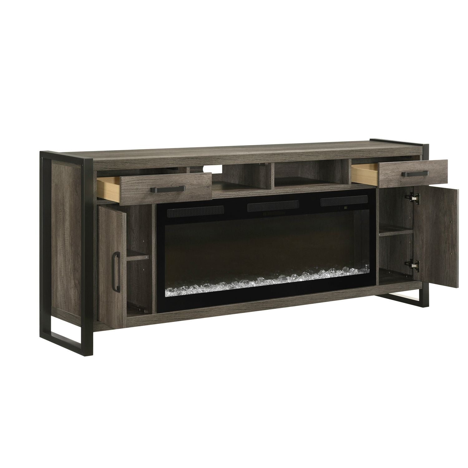 Fireplace TV Consoles 686 78 Inch Console with Fire Fireplace TV Stand
