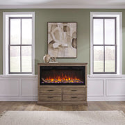 Fireplace TV Consoles 866 4 Drawer Chest with Driftwood Fire FTSD