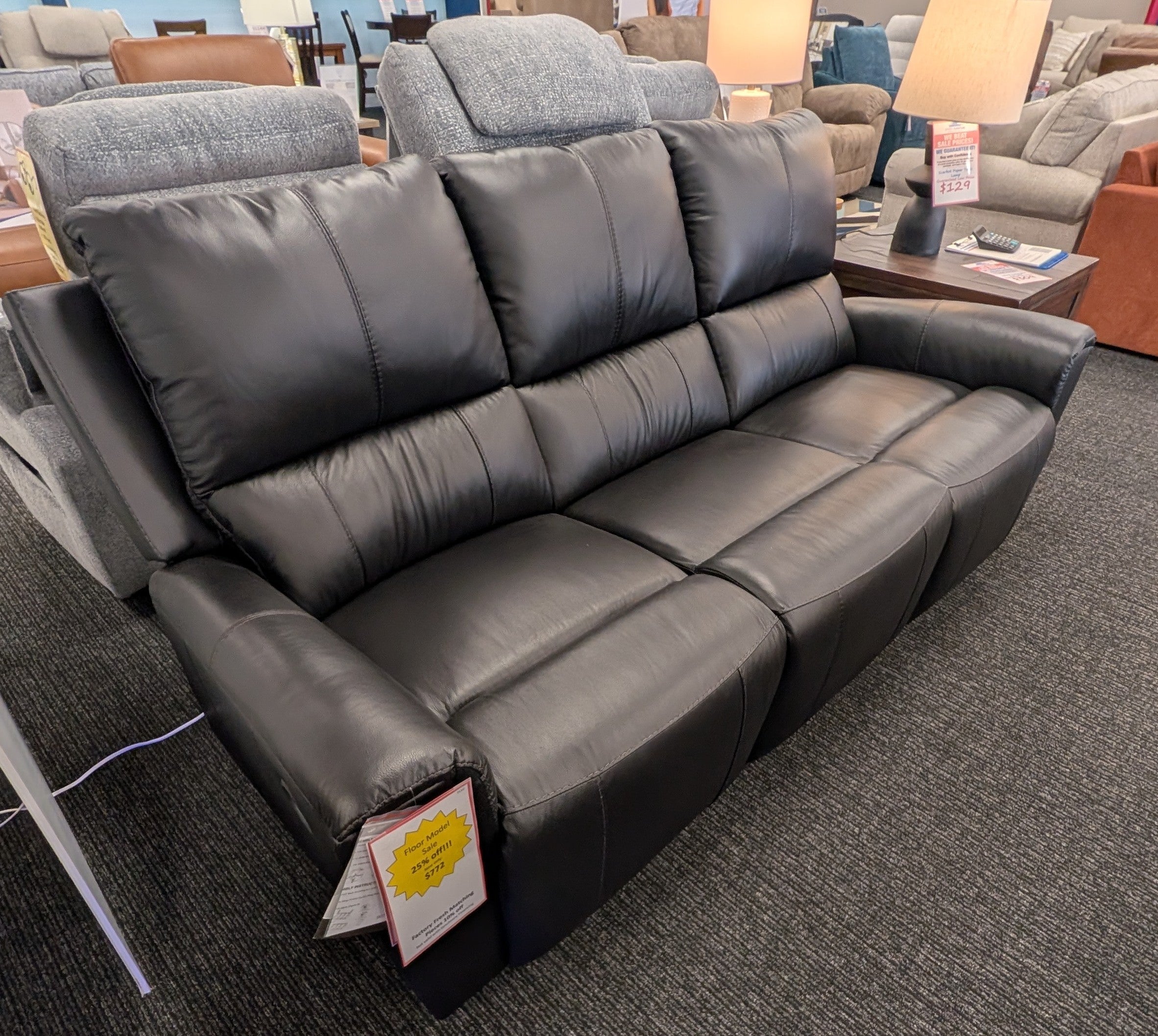 84" Reclining Leather Sofa