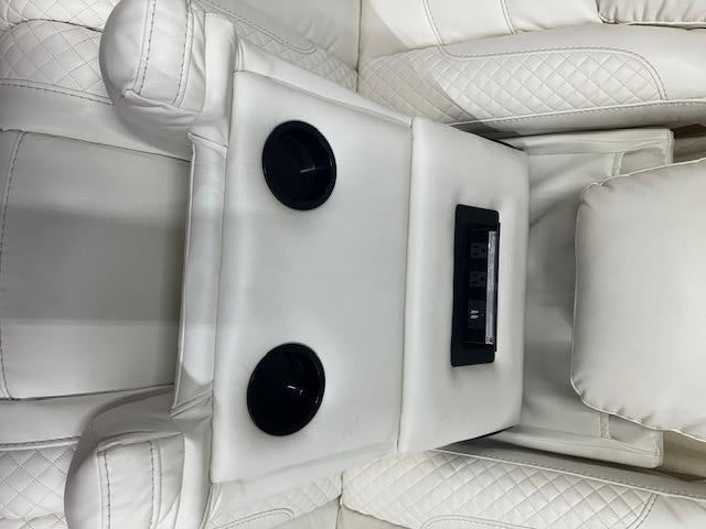 Power Recliner w/ Adjustable Head Rest in White (Discontinued)