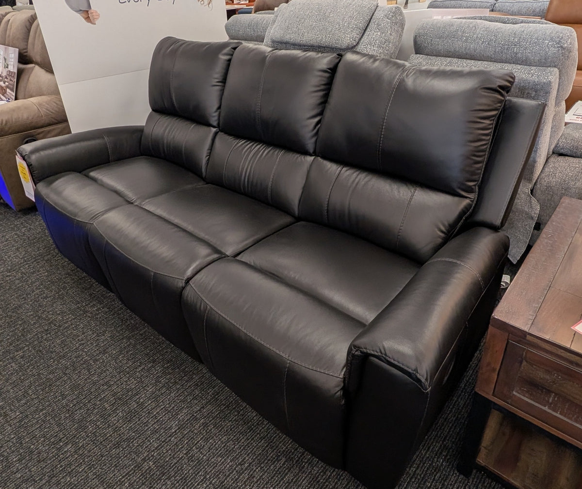 Manual Leather reclining sofa