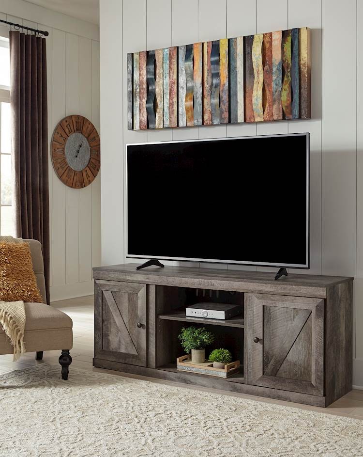 Wynnlow Gray LG TV Stand with Fireplace Option ...